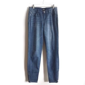 Petite Celebrity Pink Mid-Rise Jeans w/ Zippers